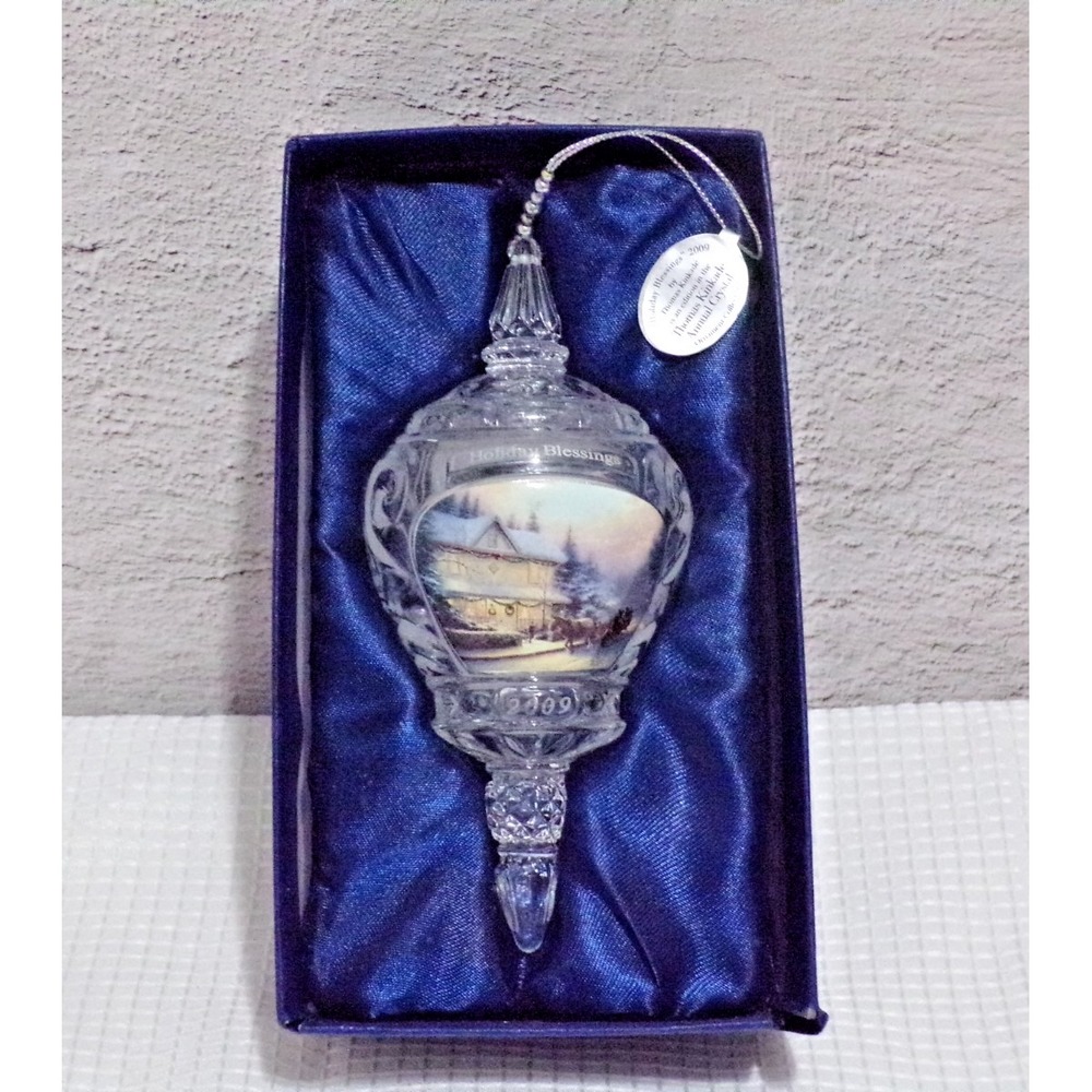 Thomas Kinkade 2009 "Holiday Blessings" Glass Ornament Original Box